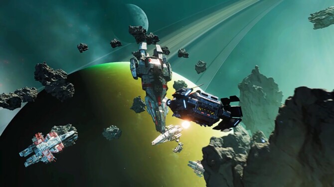 Falling Frontier - RTS w stylu Homeworld z bardziej realistycznym podejściem do kosmicznego podboju. Prezentacja potyczek [1]