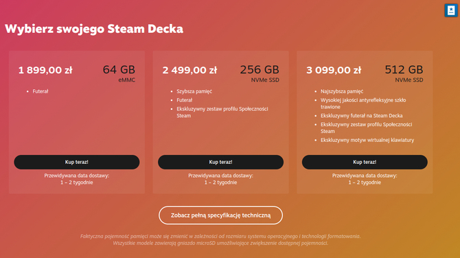 Steam Deck w wersji 512 GB już w Polsce. Sprzedawany jest w polskich sklepach z elektroniką w horrendalnej cenie [2]