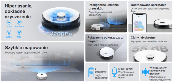 Tapo RV30 - pierwszy robot sprzątający od TP-Link. Odkurza, mopuje, mapuje do trzech pięter, ma też LiDAR i filtr HEPA  [3]