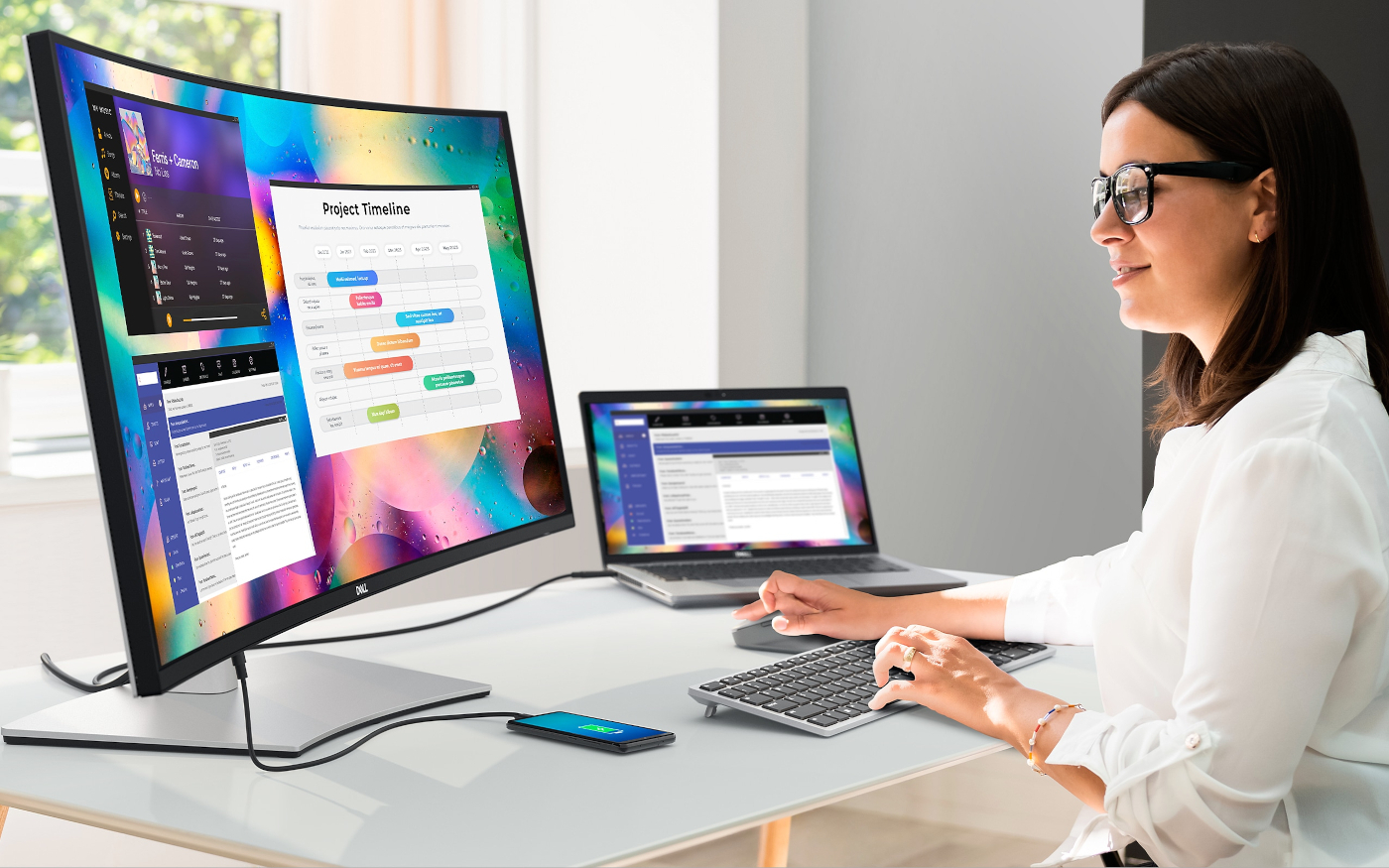 Dell UltraSharp U3824DW zakrzywiony monitor z 38calowym ekranem IPS