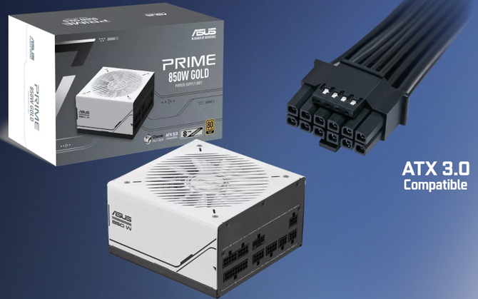 ASUS Prime 750 W Gold oraz Prime 850 Gold - nowe zasilacze z 8-letnią gwarancją producenta oraz standardem ATX 3.0 i PCIe 5.0 [1]