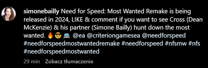 Need for Speed: Most Wanted (2005) ma doczekać się remake'u. Aktorka głosowa wygadała się na temat premiery gry [2]