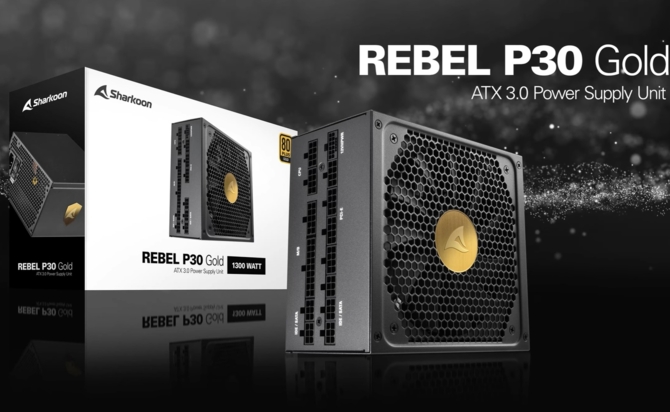 Sharkoon Rebel P30 Gold - nowa seria modularnych zasilaczy z certyfikatem 80 Plus Gold i złączem 12VHPWR [1]