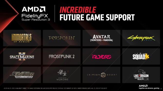 AMD FSR 3 z technologią Fluid Motion Frames nadal bez daty premiery, ale poznaliśmy pierwsze gry z obsługą techniki [5]