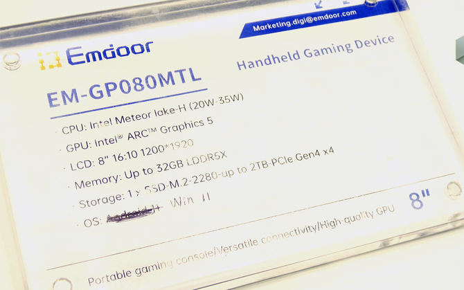 Chińska marka Emdoor prezentuje pierwszy handheld z układem Intel Meteor Lake-H. Gracze mogą liczyć na lepszą wydajność [2]