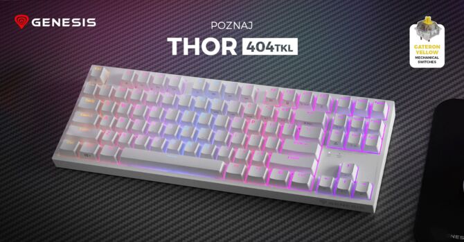Genesis Thor 404 TKL – nowa klawiatura klasy premium z dwoma rodzajami przełączników do wyboru i systemem Hot-Swap [1]