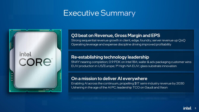 Intel opublikował wyniki finansowe za trzeci kwartał 2023 roku. Zaskakuje przede wszystkim niski zysk netto [2]
