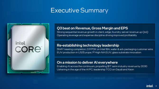 Intel has published its financial results for the third quarter of 2023.  What is surprising is the low net profit [2]