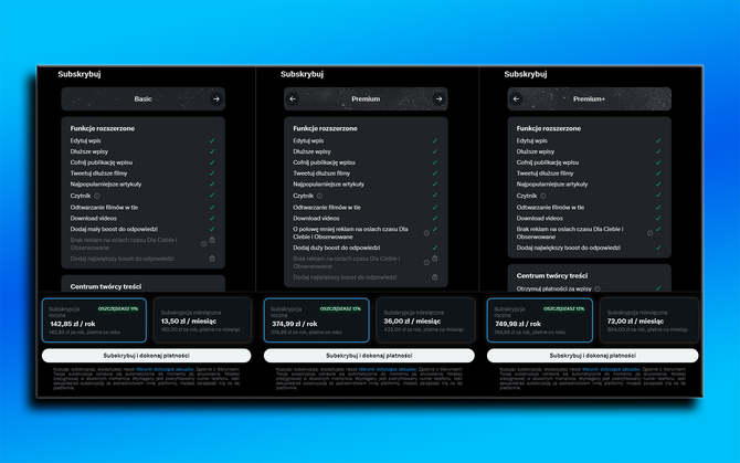 X (Twitter) Premium+ - nowy rodzaj subskrypcji, który pozwoli pozbyć się reklam. Niestety do najtańszych nie należy [2]