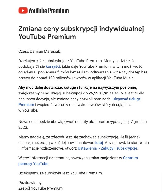 Google podnosi cenę za abonament YouTube Premium i to chwilę po masowym blokowaniu Adblocków [2]