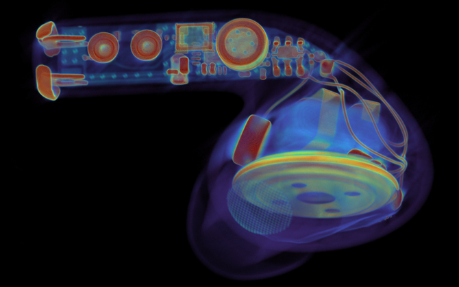 Apple AirPods Pro - headphones were checked from the inside and compared with copies.  Computed tomography was used [4]