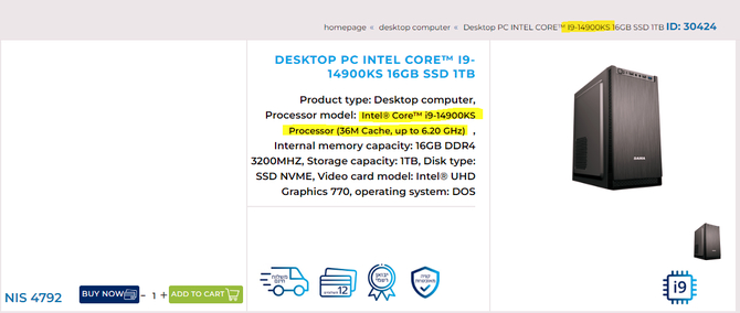 Intel Core i9-14900KS and Core i9-14900HX - top processors for desktops and laptops will offer extremely high clocks [2]