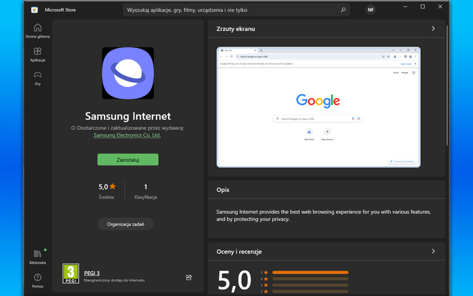 Samsung Internet - niespodziewana premiera przeglądarki internetowej w Microsoft Store [3]