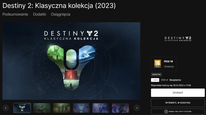 Destiny 2 Legacy Collection za darmo na Epic Games. Wystartowało coroczne, przedświąteczne rozdawnictwo gier [2]