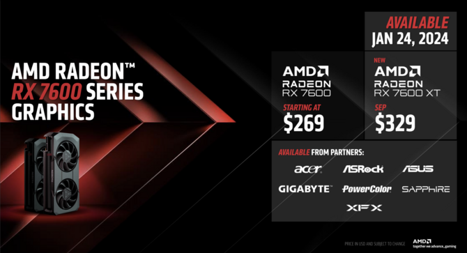 AMD Radeon RX 7600 XT - oficjalna prezentacja karty graficznej RDNA 3. Prawie to samo co Radeon RX 7600 [9]