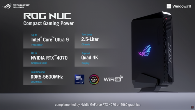 ASUS prezentuje pierwsze komputery ROG NUC. Sprzęt powinien nieźle spisać się także w grach [2]