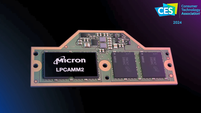 Micron jako pierwszy na świecie prezentuje gotowy moduł pamięci LPCAMM2 oparty na kościach RAM LPDDR5X [1]