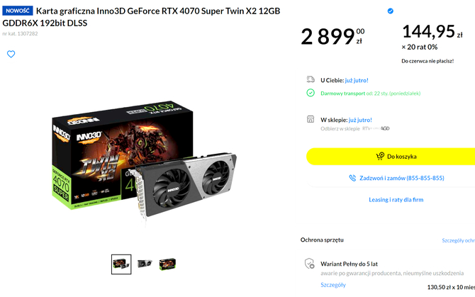 NVIDIA GeForce RTX 4070 SUPER - sales of non-reference models in Poland have started at very good prices [3]