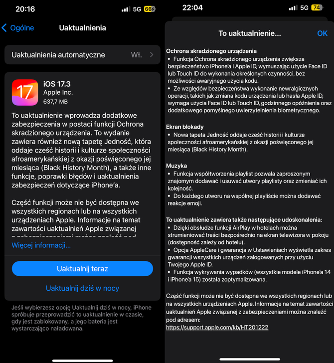 Apple wydało ważną aktualizację iOS 17.3. Wyjaśniamy jak włączyć dodatkową ochronę przed kradzieżą iPhone'a [2]