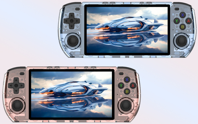 Powkiddy RGB10Max3 is another handheld for retro gaming.  Transparent housing, IPS screen and a decent price [2]