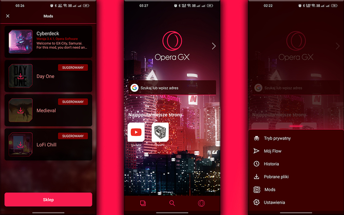 Opera GX - mobilna wersja przeglądarki internetowej otrzymuje funkcję GX Mods. Nadchodzi personalizacja na nowym poziomie [3]