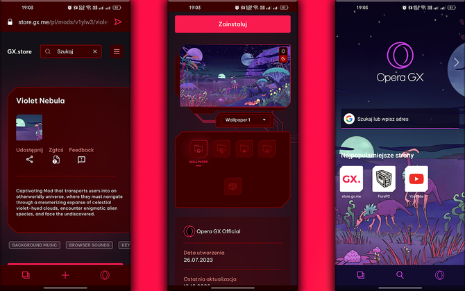 Opera GX - mobilna wersja przeglądarki internetowej otrzymuje funkcję GX Mods. Nadchodzi personalizacja na nowym poziomie [6]