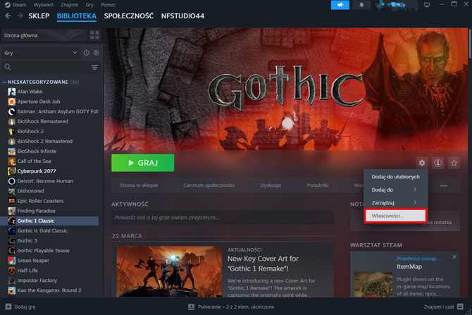 Gothic 1 - darmowy projekt, który przenosi przygody Bezimiennego na silnik Unreal Engine 4. Wczesna wersja dostępna na Steam [9]