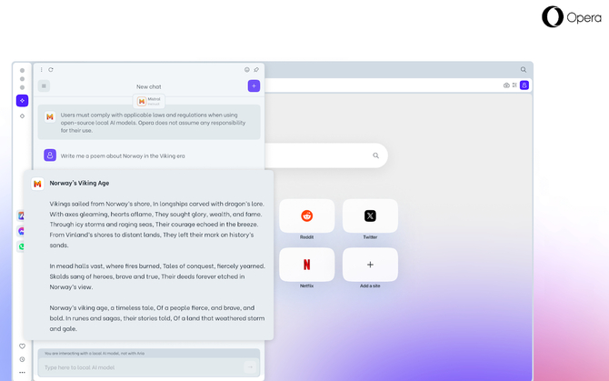 Opera One - przeglądarka internetowa wprowadza lokalną obsługę modeli AI. Bez trudu stworzymy własnego chatbota [4]