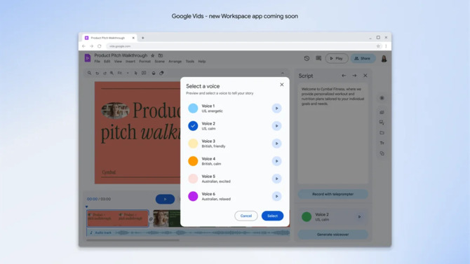 Google Vids - nowa usługa w pakiecie Google Workspace, która pozwoli na proste tworzenie prezentacji wideo [4]