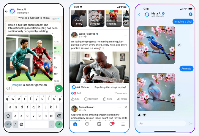 Facebook, Instagram, WhatsApp i Messenger integrują się z asystentem Meta AI. Nowy model AI Llama 3 już dostępny [3]