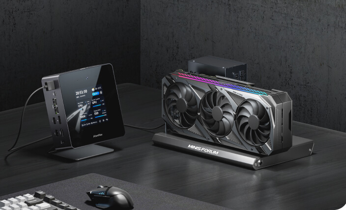 ミニPC AtomMan X7 Ti Core Ultra 9 185H 32GB 1TB Minisforum AtomMan X7 Ti - nowy mini PC z 4-calowym ekranem