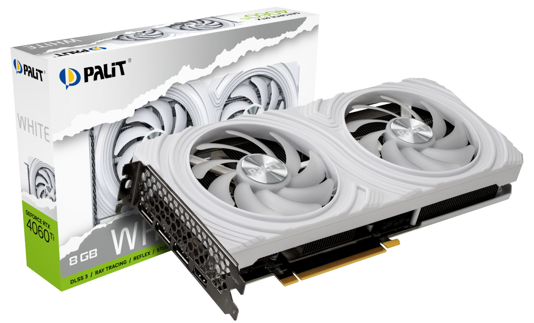 PALIT GeForce RTX 4060ti ホワイト Palit GeForce RTX 4060 Ti White 8GB GDDR6 (NE6406T019P1