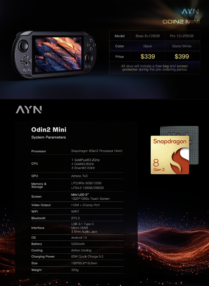 AYN Odin2 Mini - handheld, który oferuje ekran z podświetleniem Mini LED. Wygląd konsoli PS Vita, Android i świetna wydajność [6]