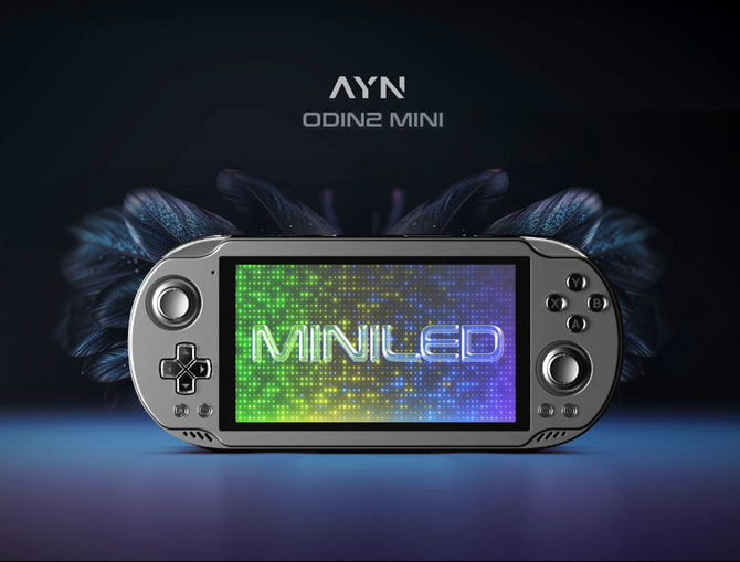 AYN Odin2 Mini - handheld, który oferuje ekran z podświetleniem Mini LED. Wygląd konsoli PS Vita, Android i świetna wydajność [1]