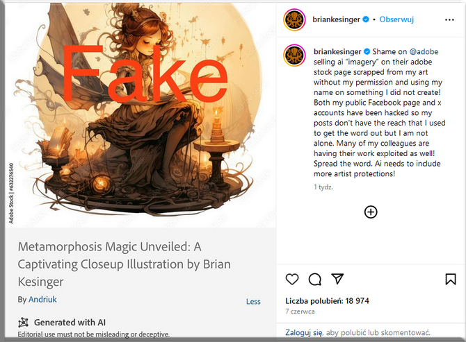 Adobe odpowiada na zarzuty osób, które nie chcą oddawać swoich prac dla rozwoju AI. Firma zmienia warunki korzystania z usług [nc1]