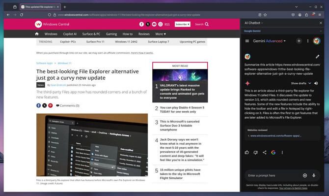 Mozilla Firefox otrzymuje panel z chatbotem AI. Na razie trafił tylko do eksperymentalnej wersji przeglądarki [2]