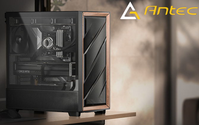 Antec Flux - prezentacja nowej stylowej obudowy komputerowej Midi Tower bez RGB z elementami z orzecha włoskiego [1]
