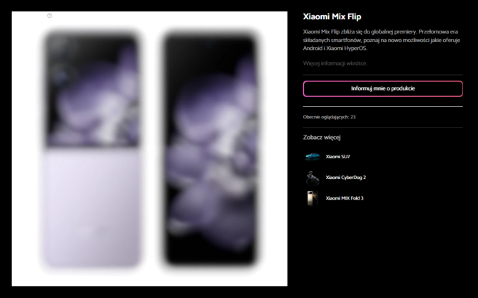 Xiaomi Mix Flip trafi do Polski. Nowe informacje zdradza strona producenta. Nie poznaliśmy jednak ceny urządzenia [2]