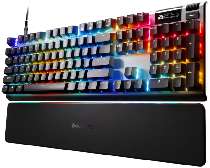 SteelSeriesApex Pro Gen 3 to nowa seria klawiatur mechanicznych. Oferuje regulowane przełączniki i ekran OLED [3]