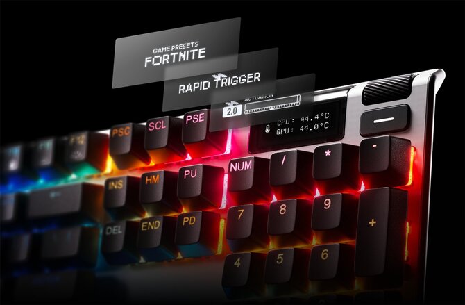 SteelSeriesApex Pro Gen 3 to nowa seria klawiatur mechanicznych. Oferuje regulowane przełączniki i ekran OLED [5]