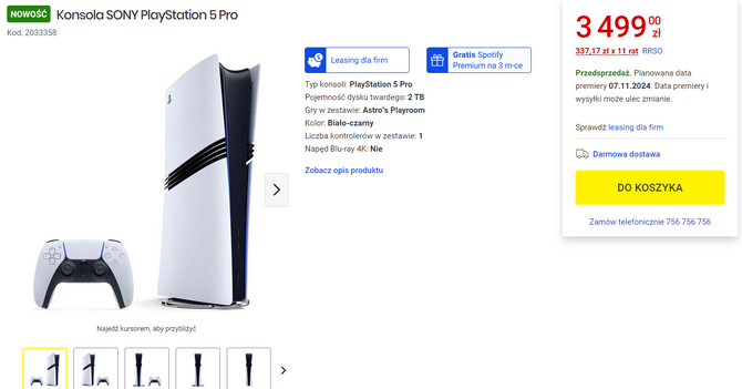 Sony PlayStation 5 Pro - poznaliśmy pełną specyfikację. Konsola nadal pozostaje dostępna w przedsprzedaży [5]