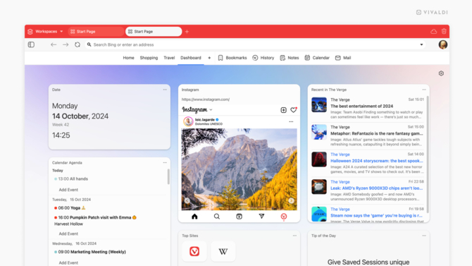 Vivaldi - nowa wersja ciekawej przeglądarki internetowej już dostępna. Odświeżony interfejs, widżety i lepszy czytnik RSS [3]