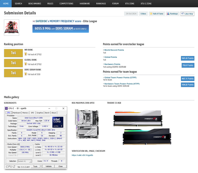 G.SKILL i ASUS pobiły rekord świata w szybkości pamięci RAM. Wykorzystano moduły DDR5 Trident Z5 RGB [2]