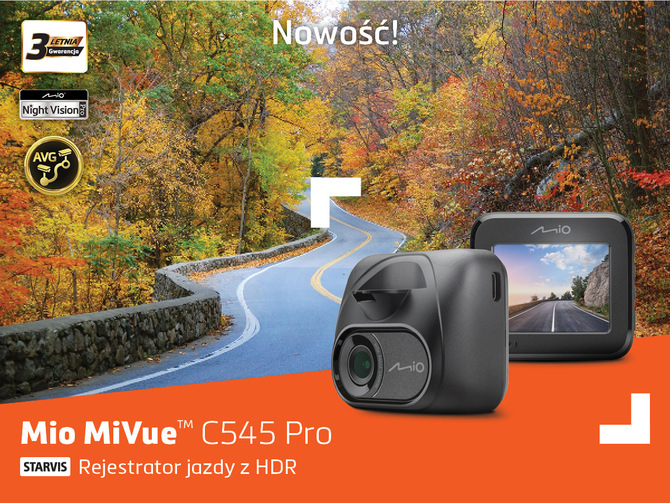 Mio MiVue C545 Pro - nowy, tani wideorejestrator z sensorem Sony STARVIS Premium i funkcją HDR [1]