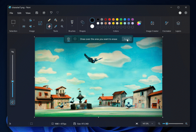 Paint prawie jak Photoshop. Program otrzymuje od Microsoftu funkcje AI, choć niektóre wymagają komputera Copilot+  [3]