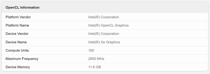 Intel ARC B580 - w bazie programu GeekBench pojawiły się nowe szczegóły specyfikacji karty graficznej Battlemage [2]