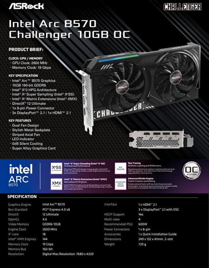 Intel ARC B580 oraz ARC B570 - Poznaliśmy specyfikację obu kart graficznych Battlemage. Potwierdzono również datę zapowiedzi [3]