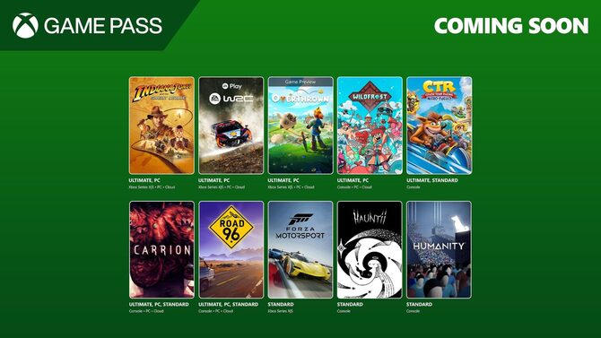 Xbox Game Pass - pierwsza fala gier na grudzień ujawniona. Indiana Jones, Crash Team Racing, Forza Motorsport i inne [1]