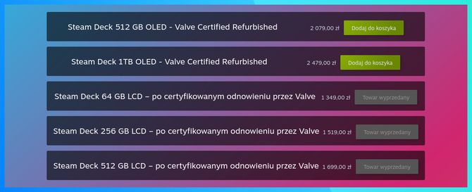 Steam Deck OLED dostępny dużo taniej. Firma Valve właśnie zaczęła sprzedawać odnowione urządzenia  [2]