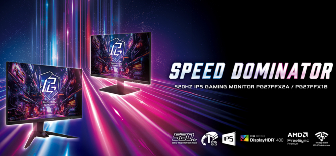 ASRock wprowadził do swojej oferty nowe monitory Phantom Gaming z matrycą IPS i olbrzymią częstotliwością odświeżania [1]